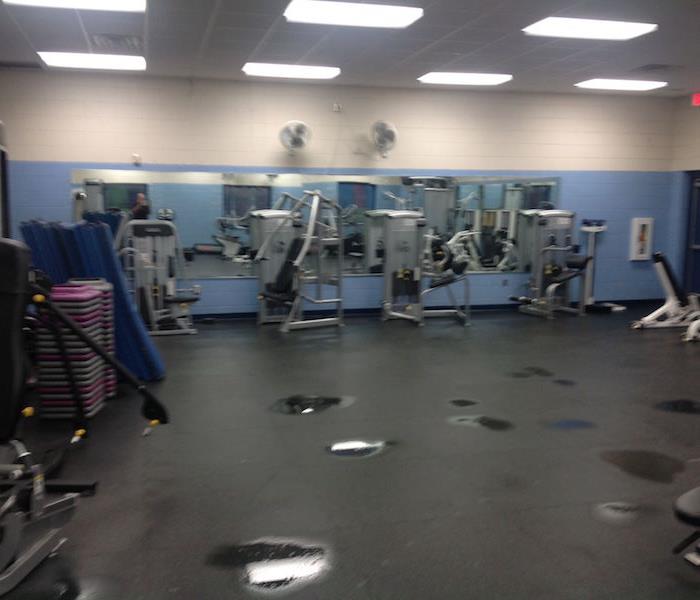 water damage in a gym